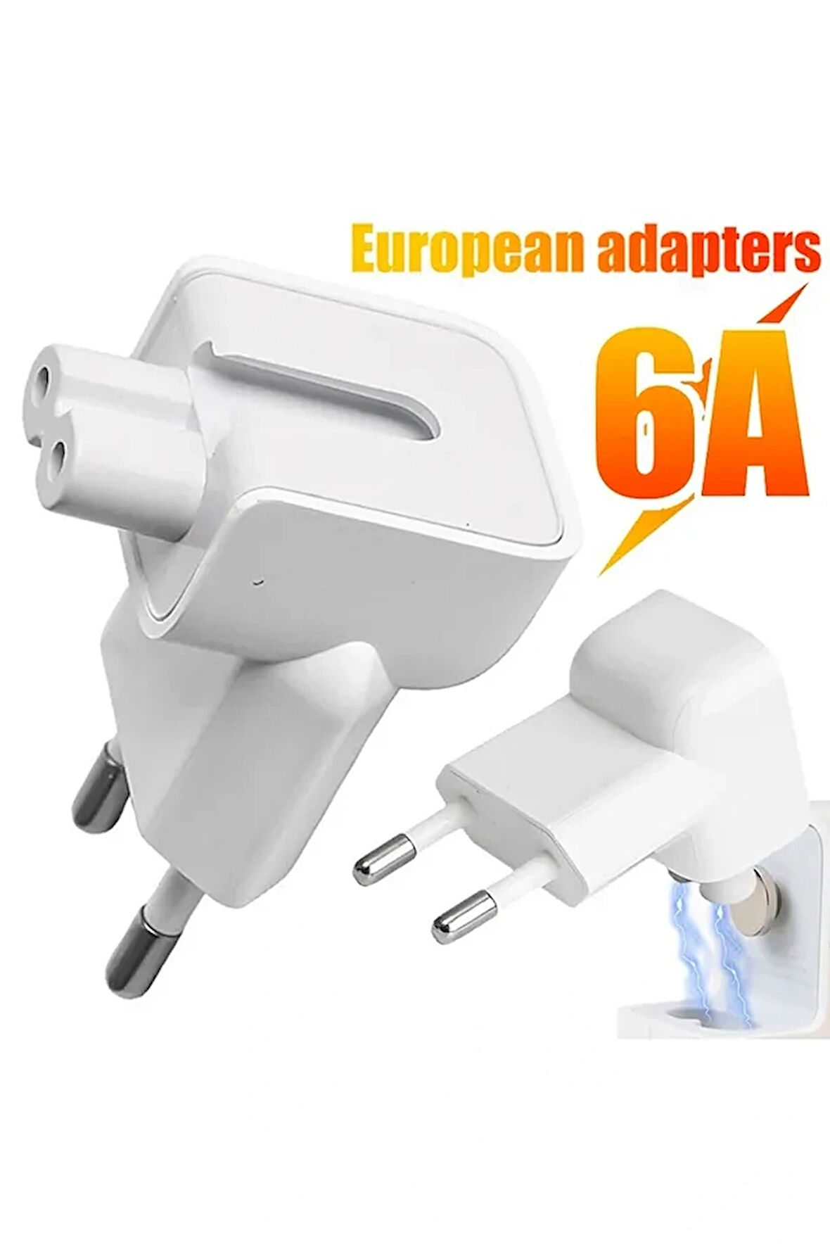 Magsafe Apple Macbook Pro Ipad Iphone Şarj Soket Adaptör Çevirici Priz Ucu Adaptör Başlığı Beyaz