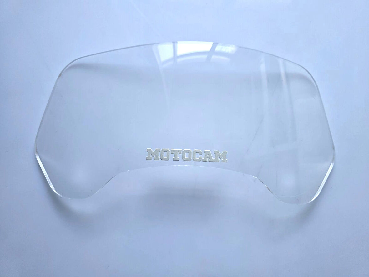 MOTOCAM Rüzgar Saptırıcı Deflektör Camı deliksiz 32x12cm Şeffaf Renkli   (APARATSIZDIR)