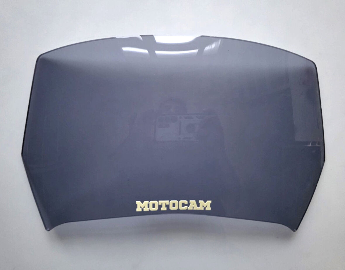 MOTOCAM Rüzgar Saptırıcı Deflektör Camı deliksiz 32x18cm Füme Renkli   (APARATSIZDIR)