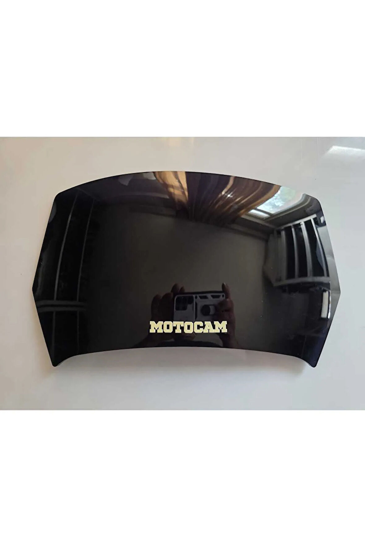 MOTOCAM Rüzgar Saptırıcı Deflektör Camı deliksiz 32x18cm Siyah Renkli   (APARATSIZDIR)