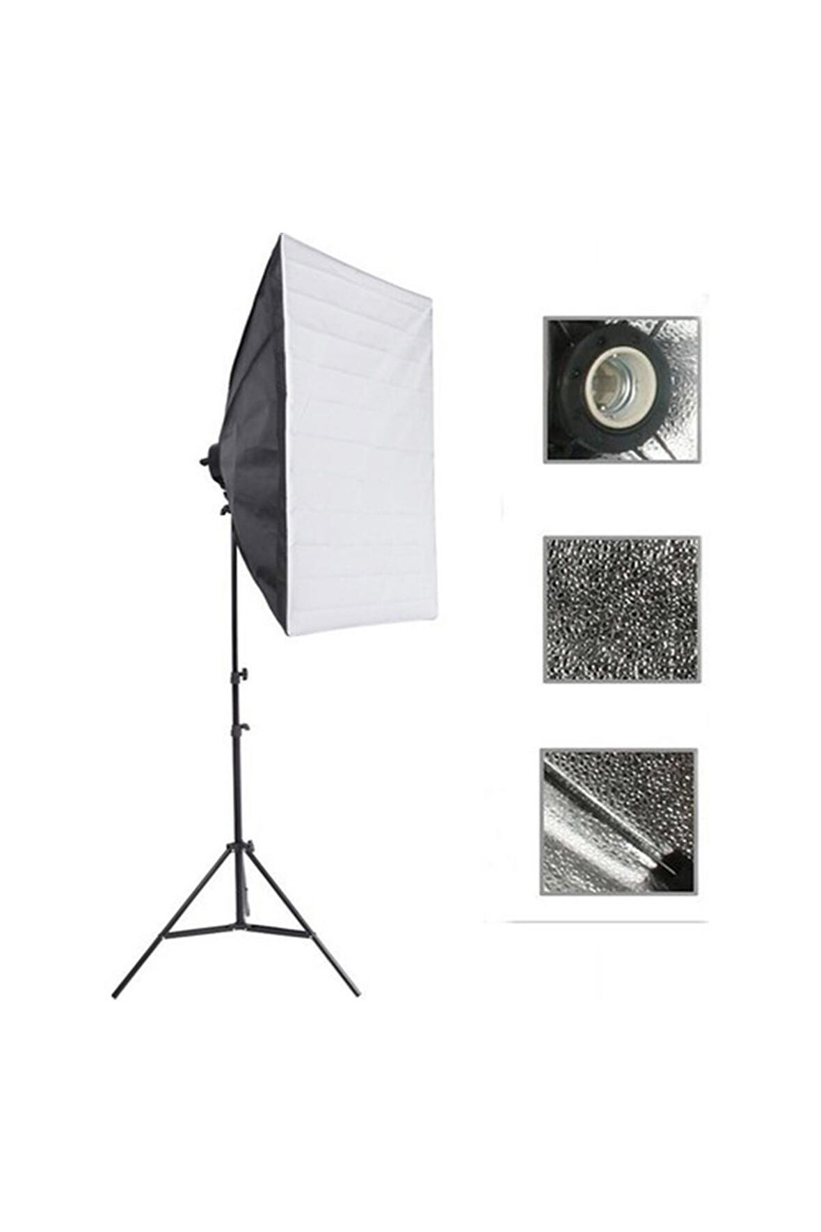 Deyatech Softbox 50X70Cm Tek Duyulu Sürekli Video Işığı Yotuber Kit Makeup Kit