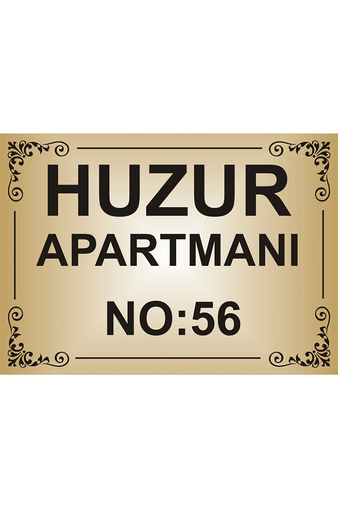 Apartman İsim Tabelası Aliminyum AYNALI Gold Metal Levha