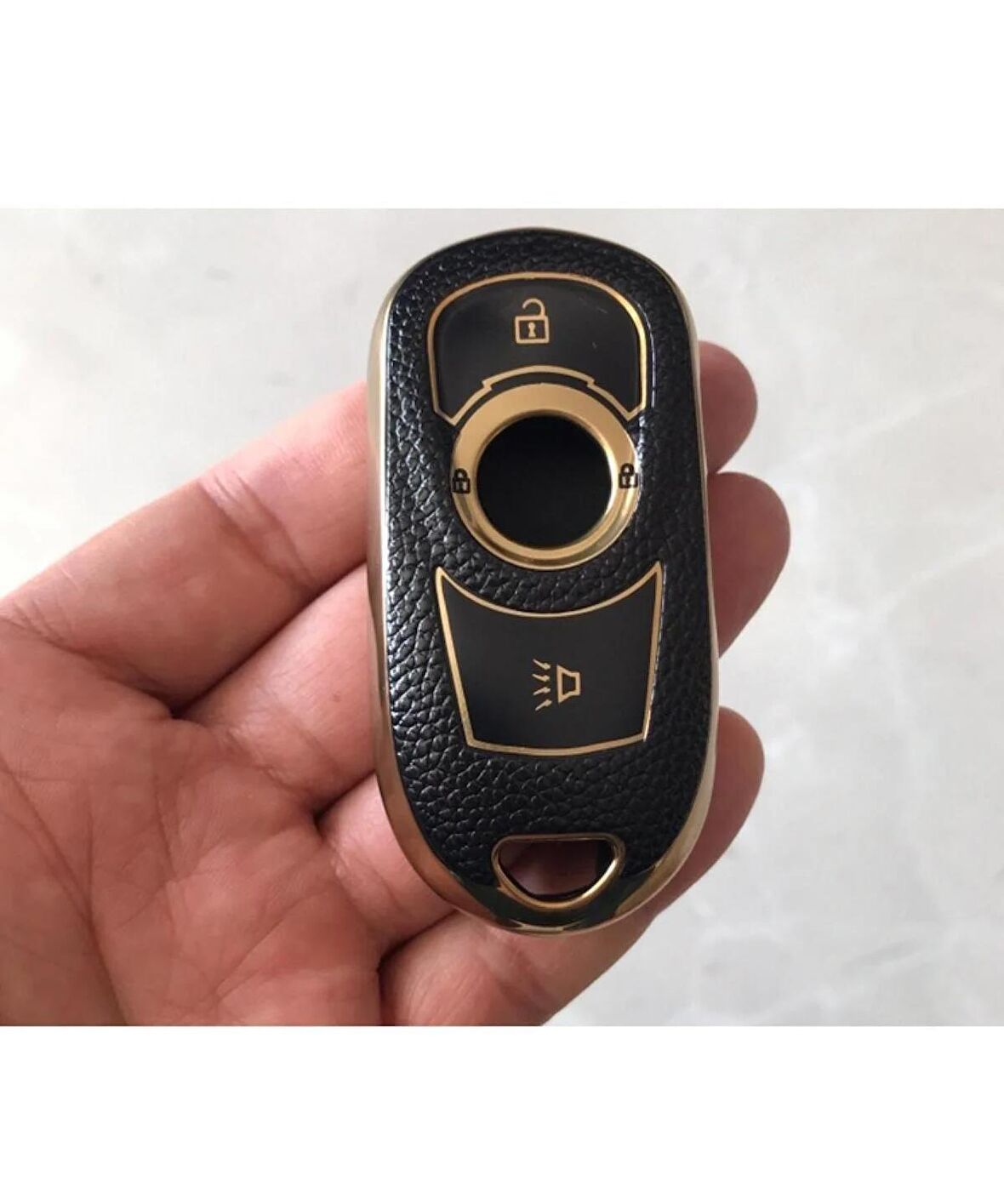 Opel Astra K Ve Insignia Grand Uyumlu Anahtar Koruma Kılıfı Anahtarsız Çaliştırma  Lüx Siyah Gold