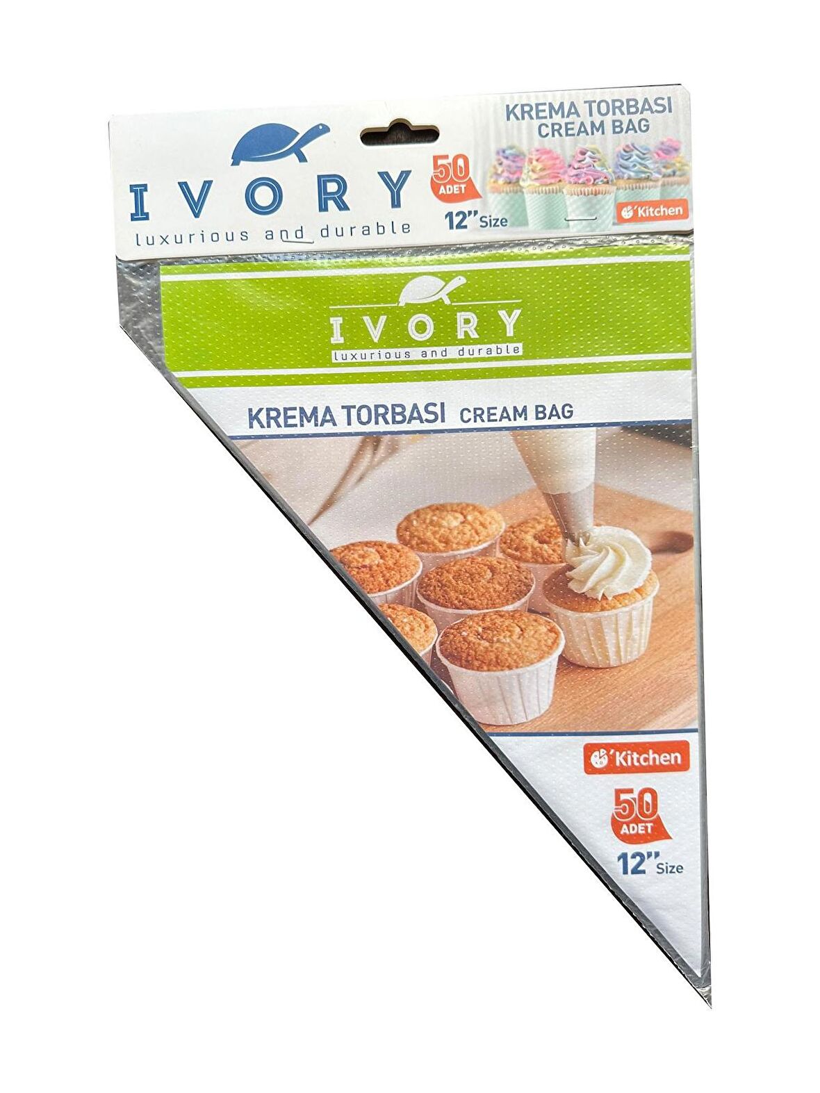 IVORY Tek Kullanımlık Şeffaf Naylon Krema Sıkma Torbası - 30 Cm. - 50 Adetlik 1 Paket