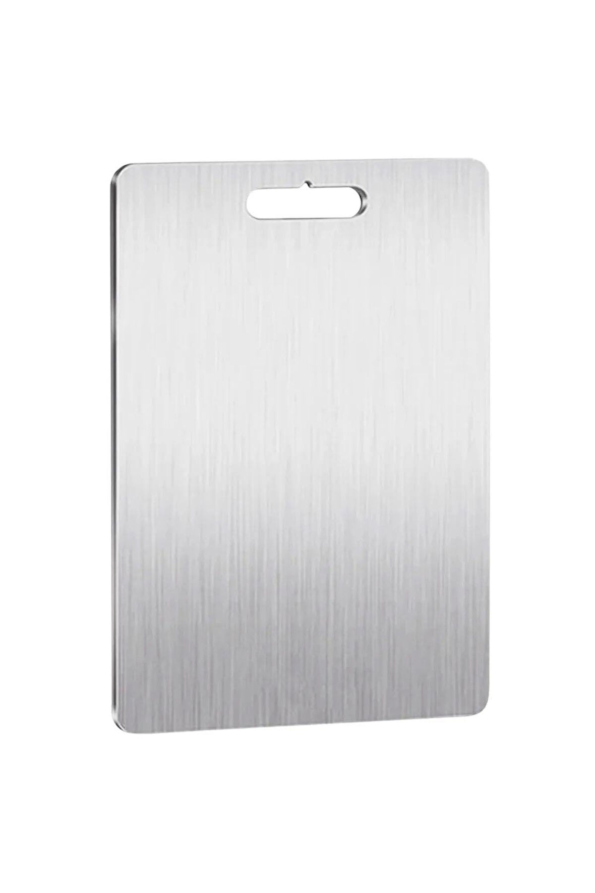 Paslanmaz Krom Metal Çelik Et Balık Sebze Kesme Panosu Tahtası - 22,5 x 33 Cm. -  