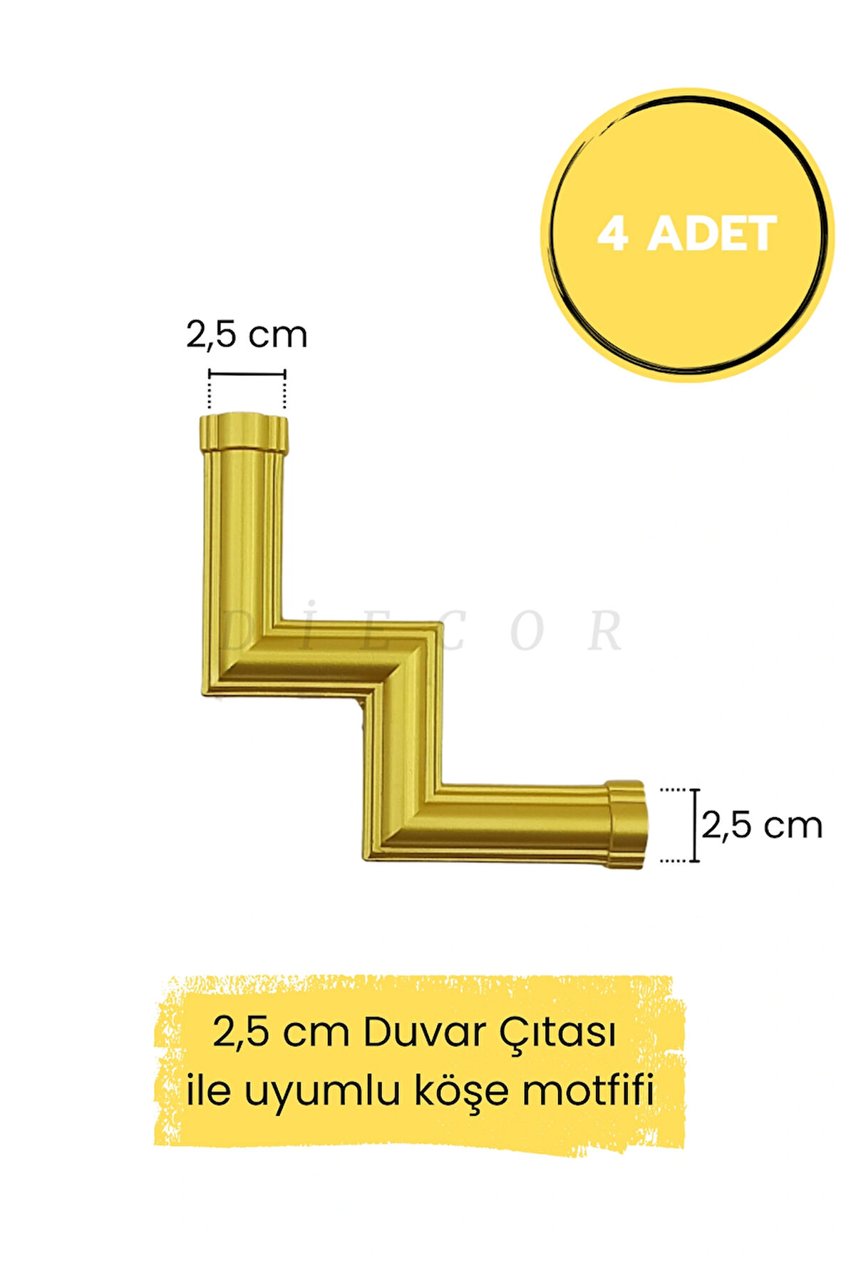 Dekoratif Polimer 4 cm Duvar Çıtası Uyumlu Köşe Motifi