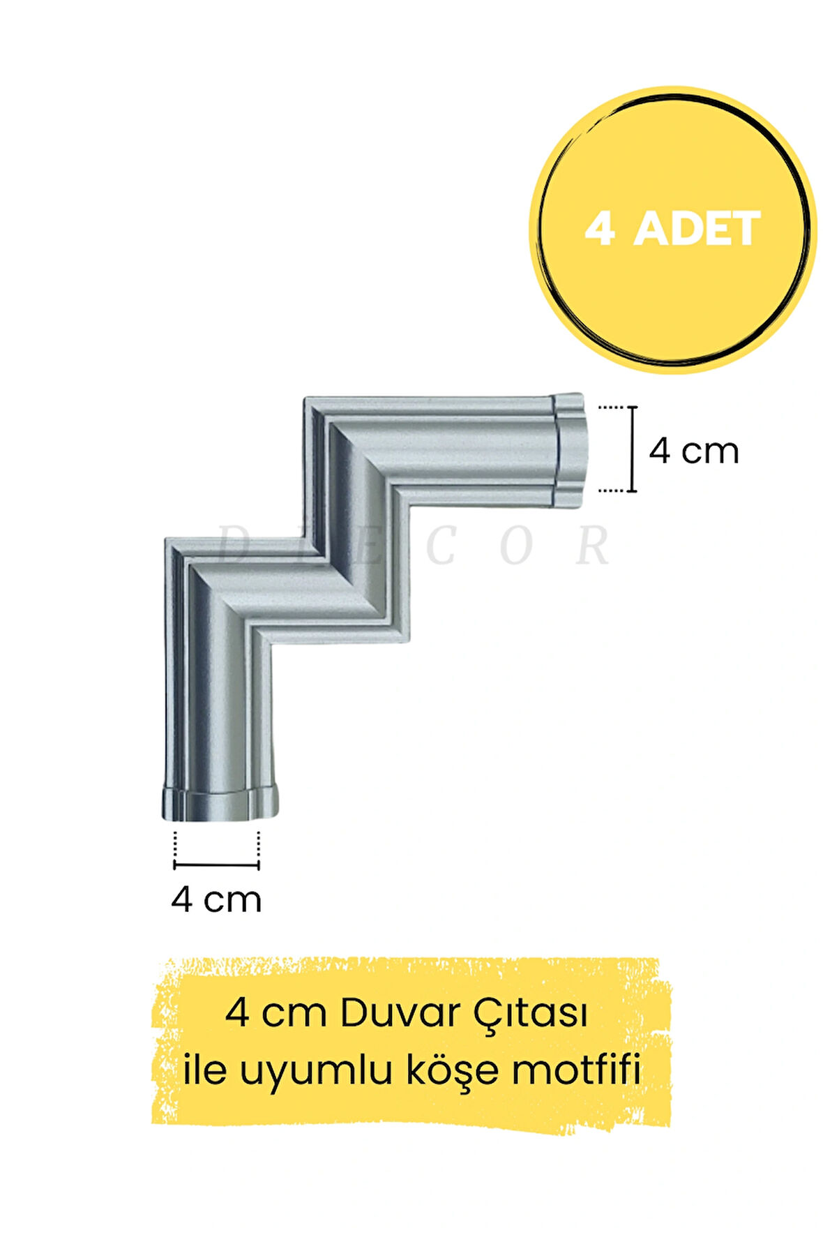Dekoratif Polimer 4 cm Duvar Çıtası Uyumlu Köşe Motifi
