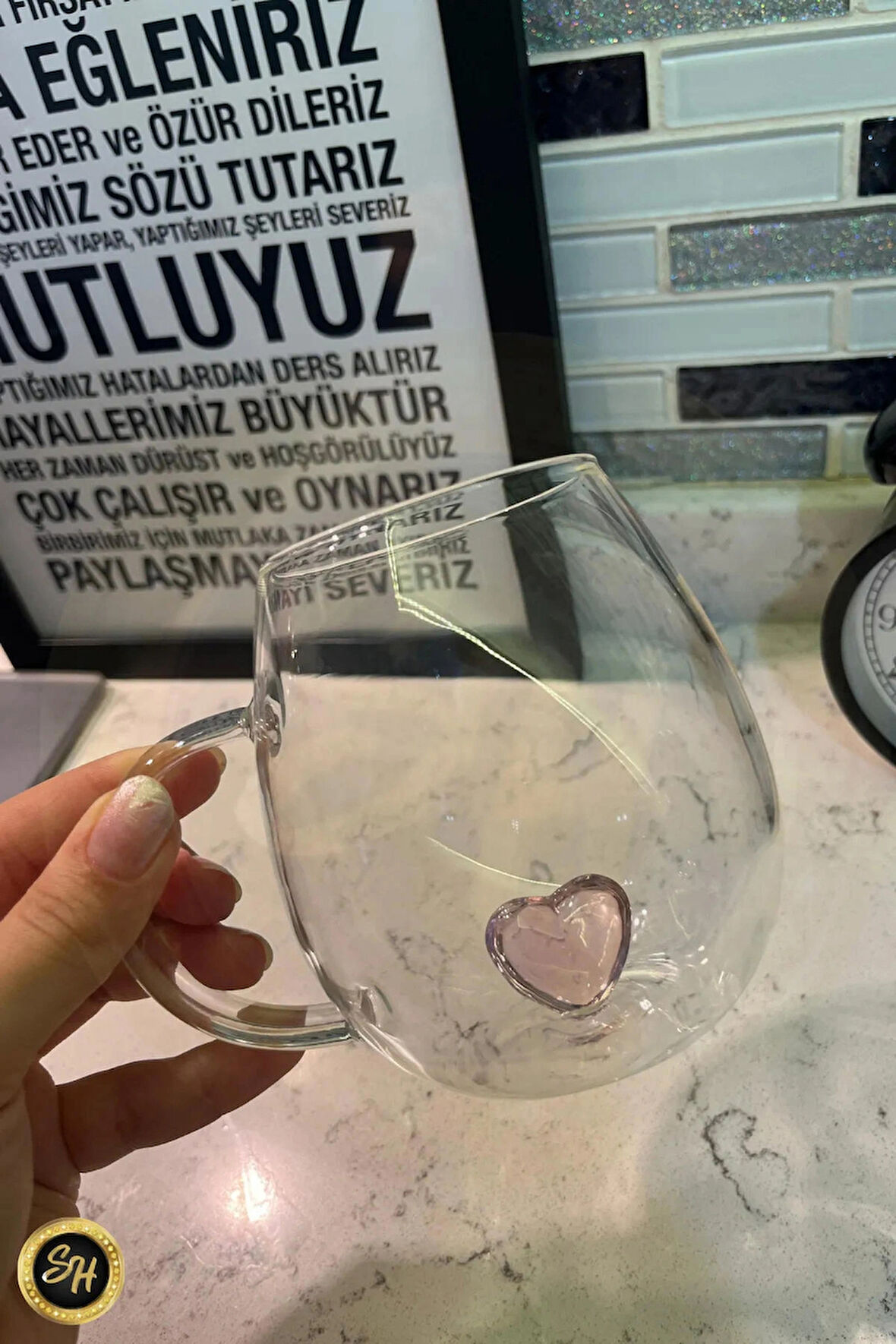 Isıya Dayanıklı Borosilikat Özel Tasarım Kalp Şekilli Bardak | Kahve Ve Sunum Bardağı | Bardak