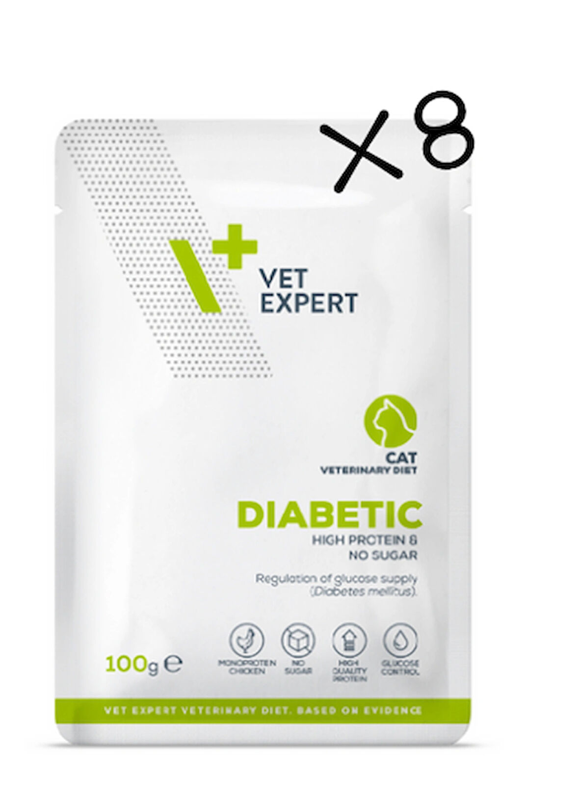 Vet Expert Diabetic Kedi Yaş Mama 100gr*8 (8 Adet) 