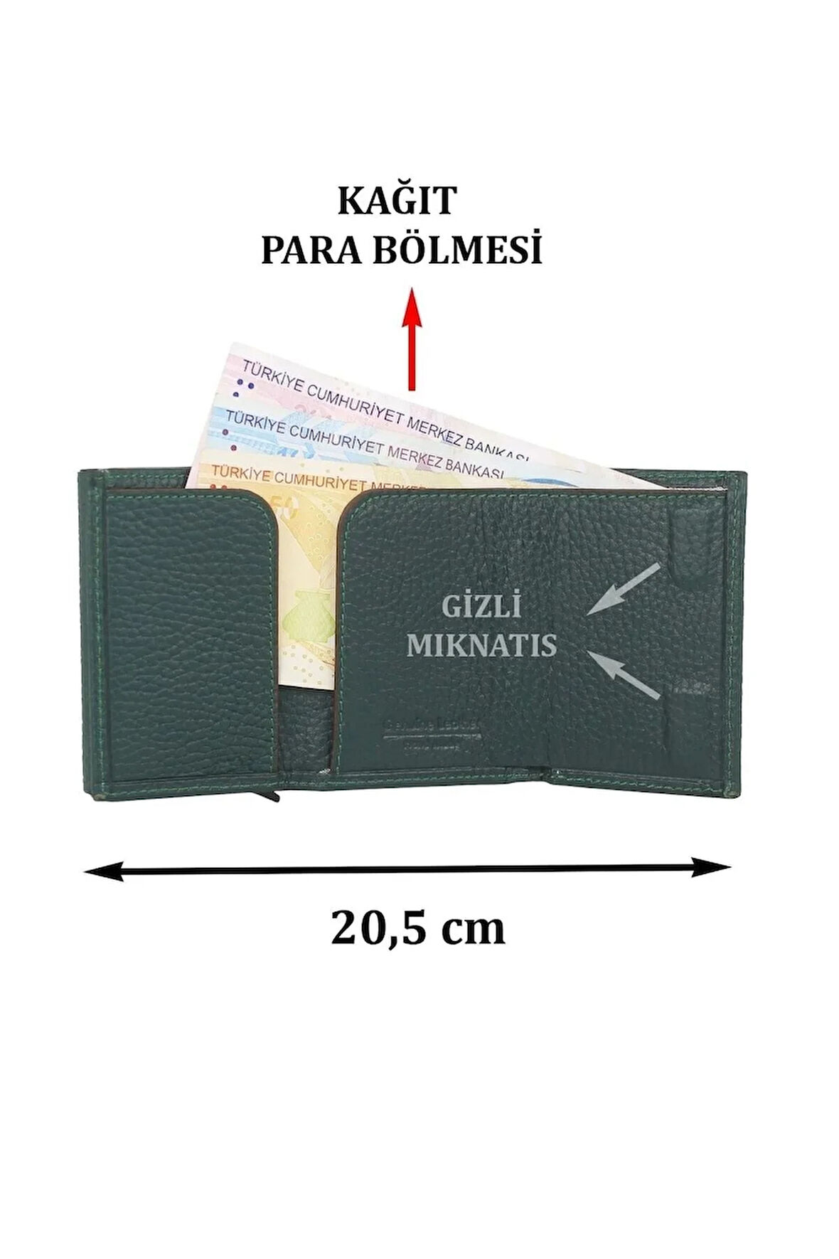 Otamatik Mekanizmalı Kartvizitlik Mıknatıslı Banknot Para Bölmeli Kartlık