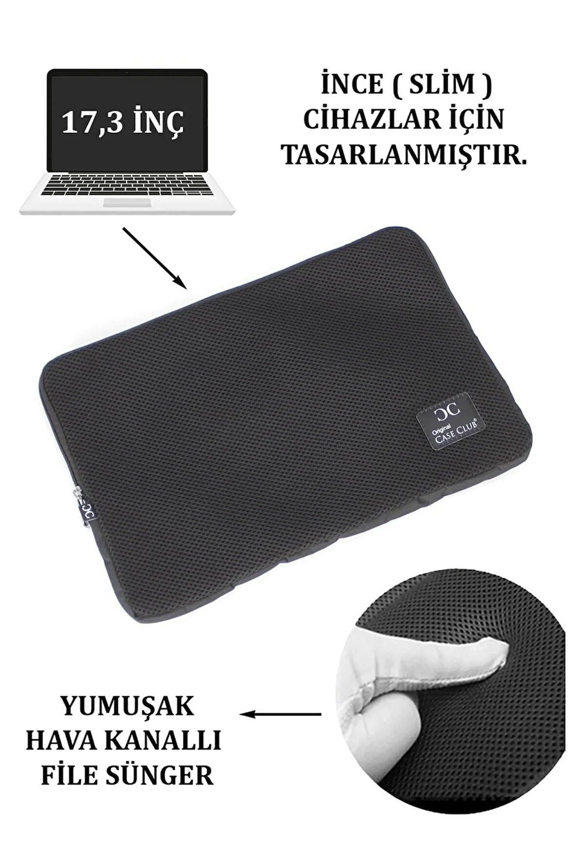 17,3'' Inç File Slim Macbook Ve Laptop Süngerkılıf