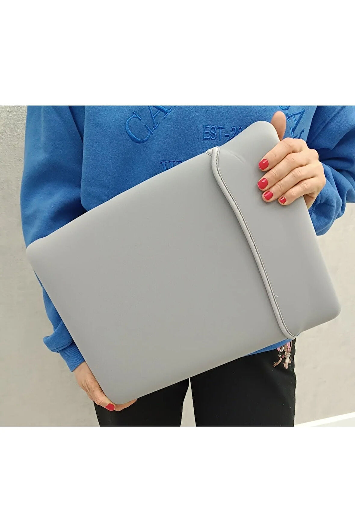 Suya Dayanıklı Neopren Notebook Tablet Ipad Macbook Pro Air Gri Laptop Kılıfı Çantası 13" Inç 15"