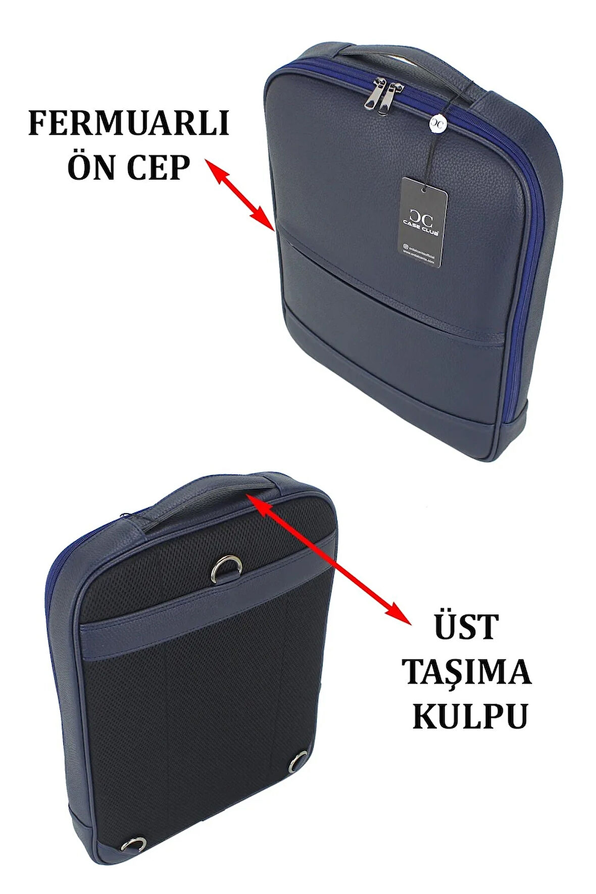 15,6" ve 16" inç Uyumlu Organize Bölmeli Yatay ve Dikey Kullanım Notebook El ve Sırt Çantası