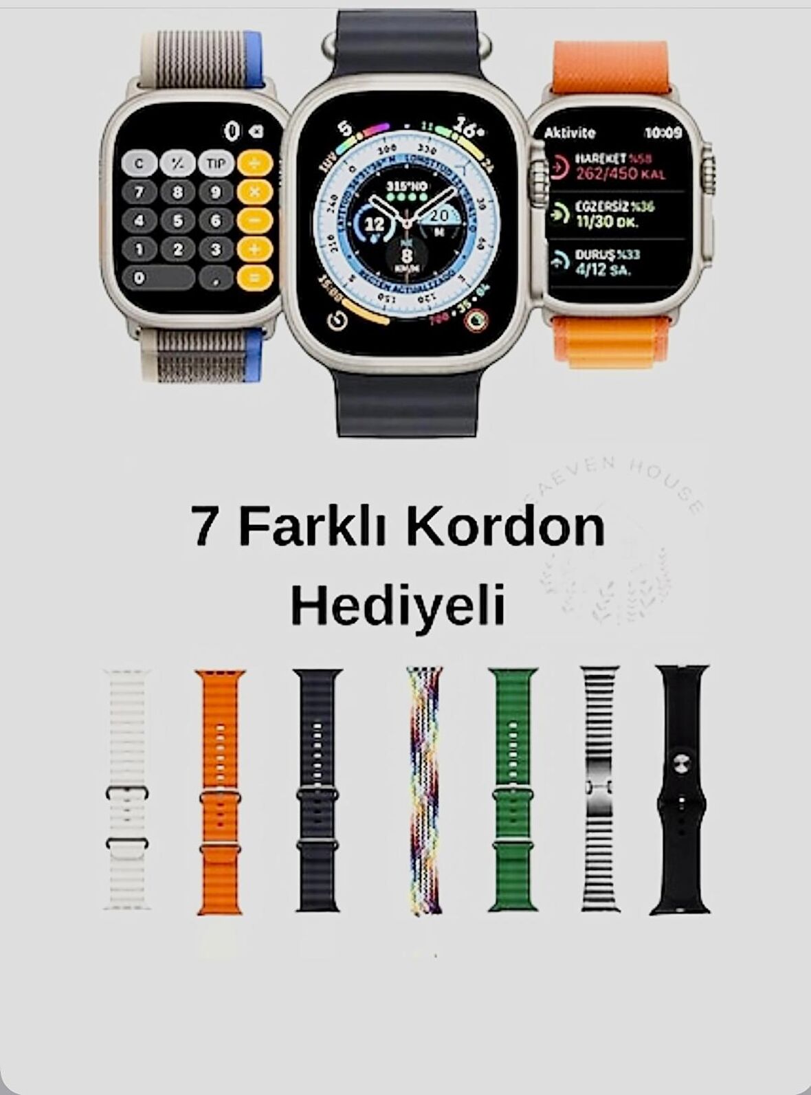 7 In 1 Strap Akıllı Saat Ultra Plus 7 Kordon Koruma Kılıf Hediyeli Smart Watch