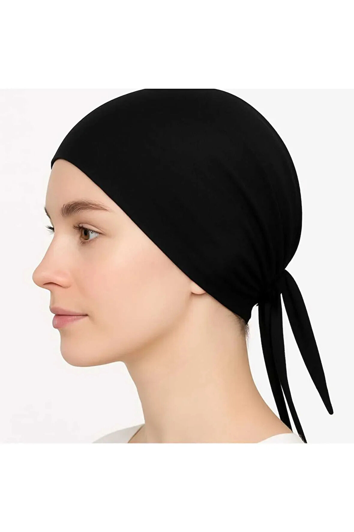 Silikonlu Düz Bone | Kaymayan Tesettür Hijab İç Bone — Dikişsiz Siyah Rahat ve Şık Kullanım