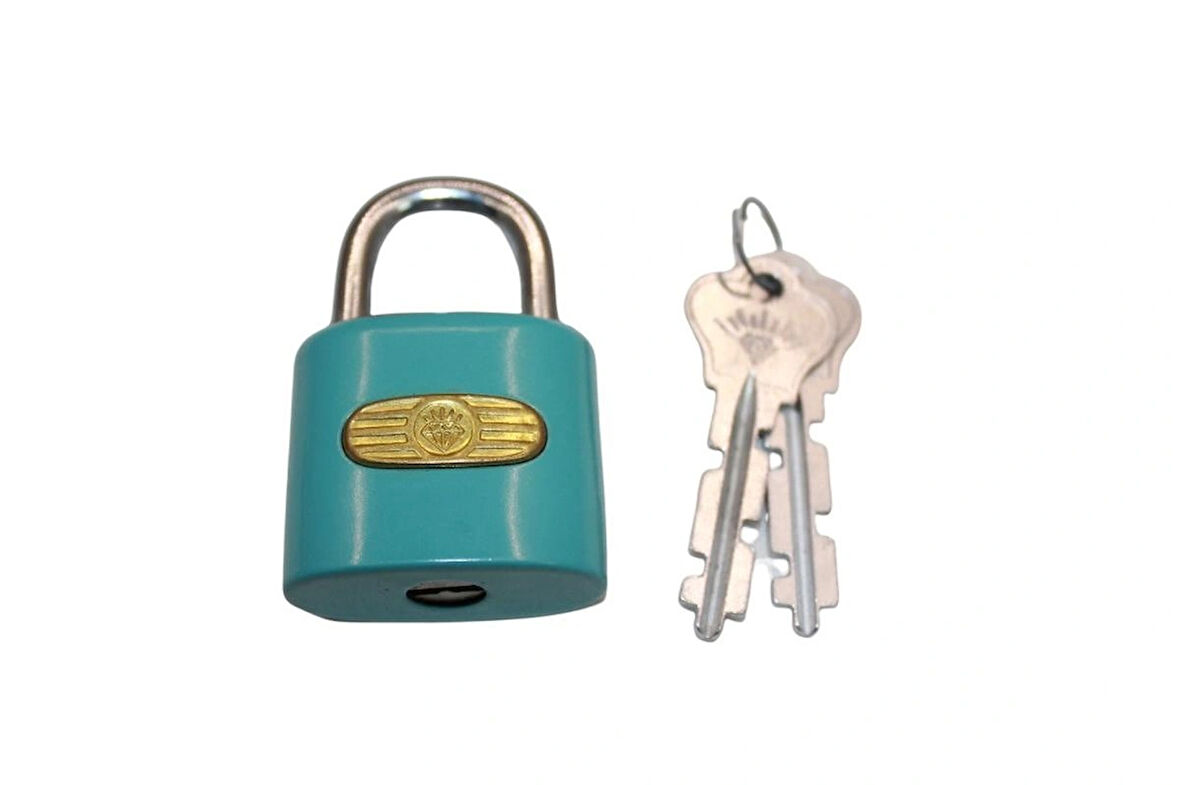 Diamond Brand Antika Mavi Asma Kilit Dolap Çanta Kilidi 1955 Model