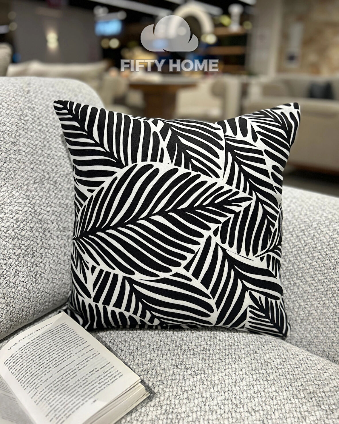 1 adet kırlent kılıfı dijital baskı 43x43 cm siyah beyaz