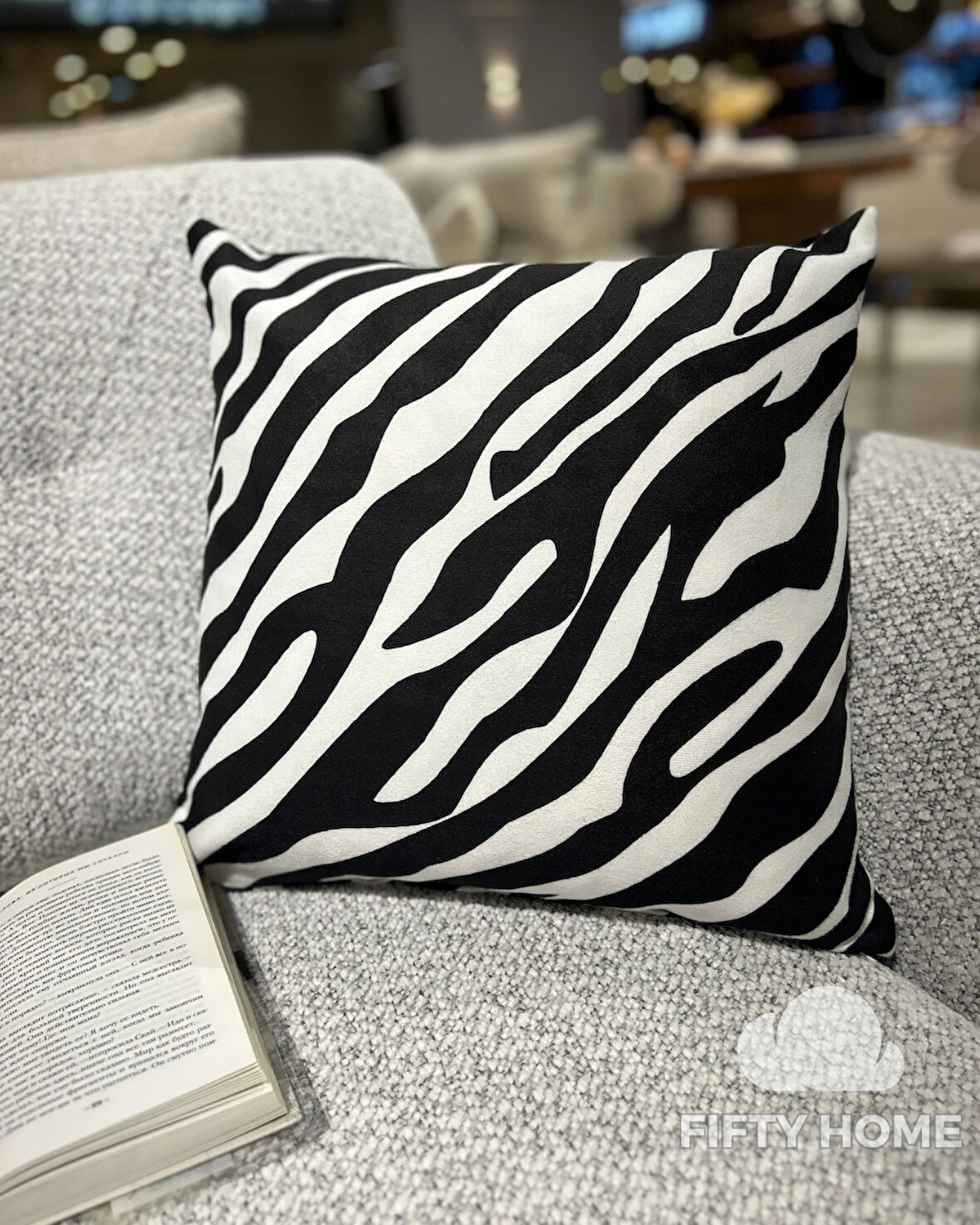 1 adet kırlent kılıfı dijital baskı 43x43 cm siyah beyaz