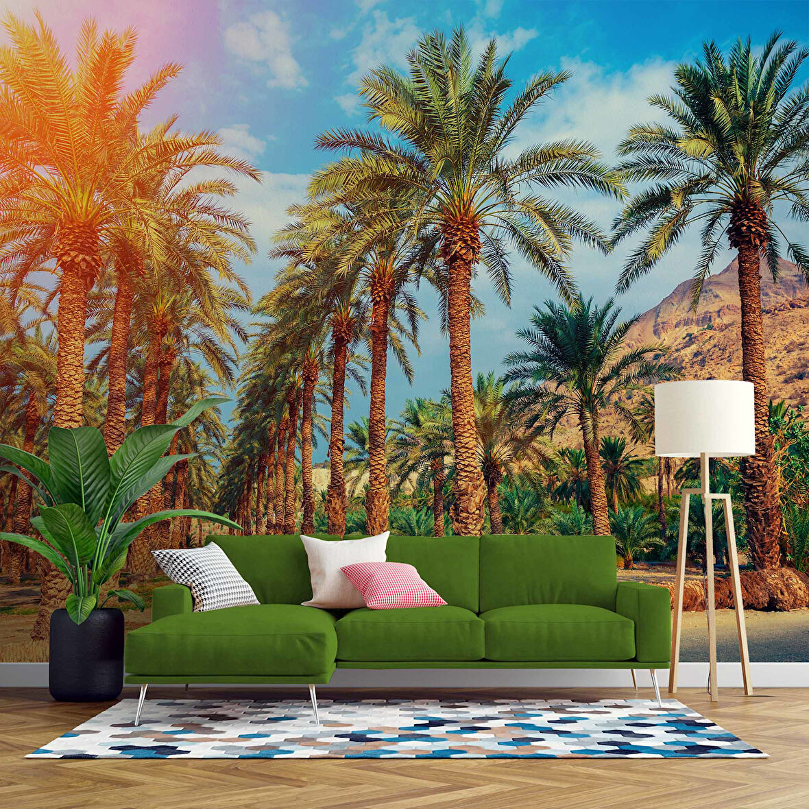 Hindistan Cevizi Ağaç Manzaralı Duvar Kağıdı