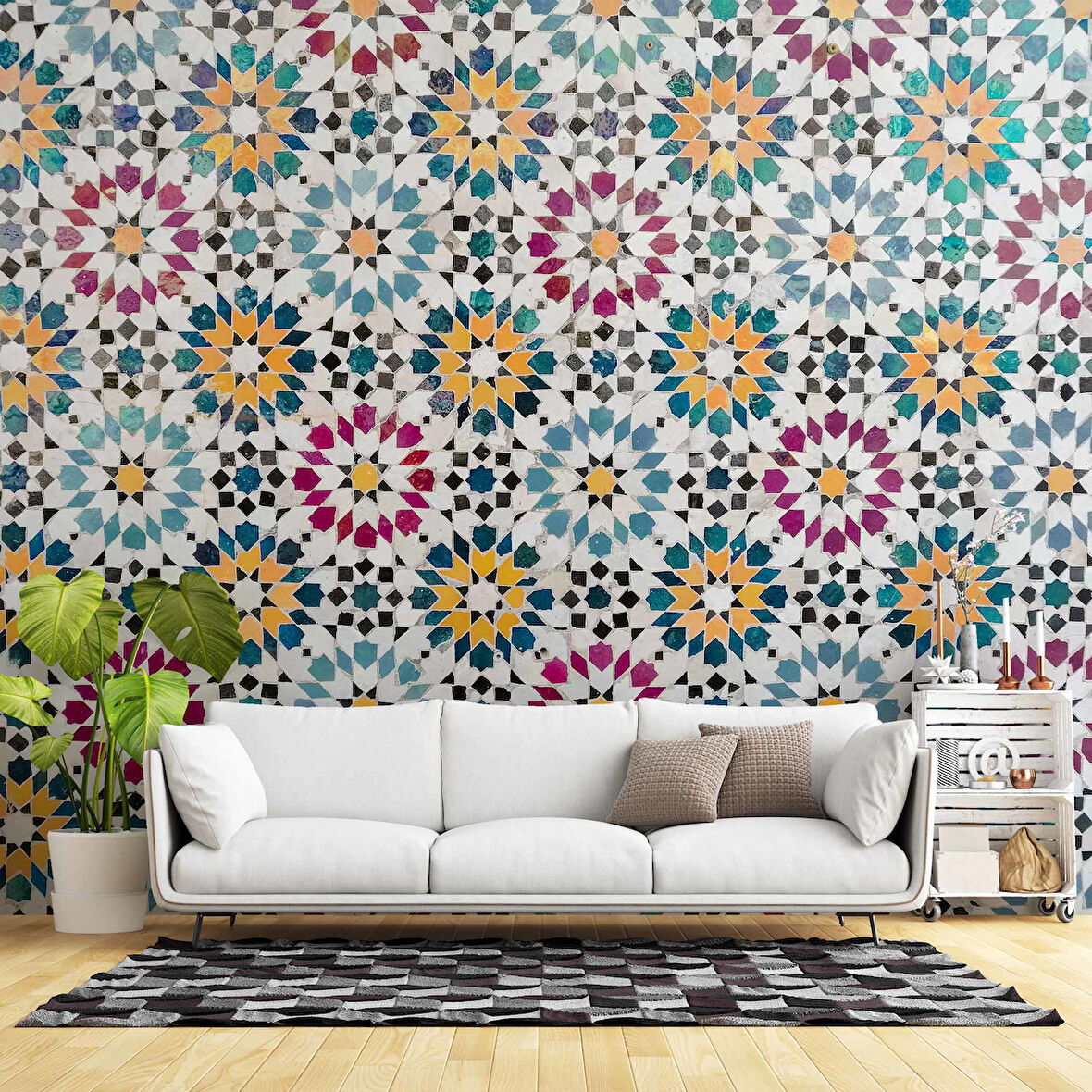 Turkuaz Mermer Desenli Duvar Kağıdı