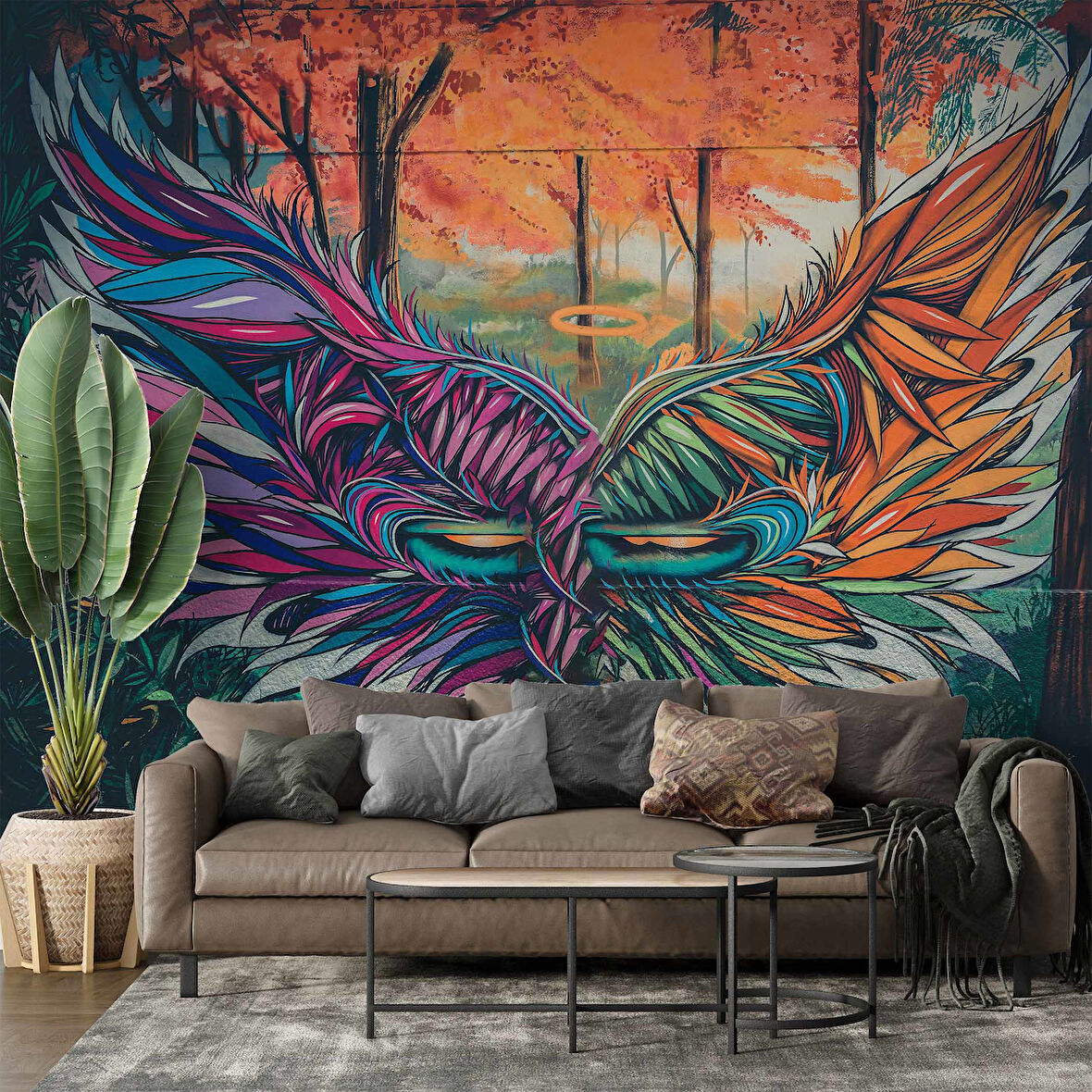 Grafitti Kanat Temalı Duvar Kağıdı