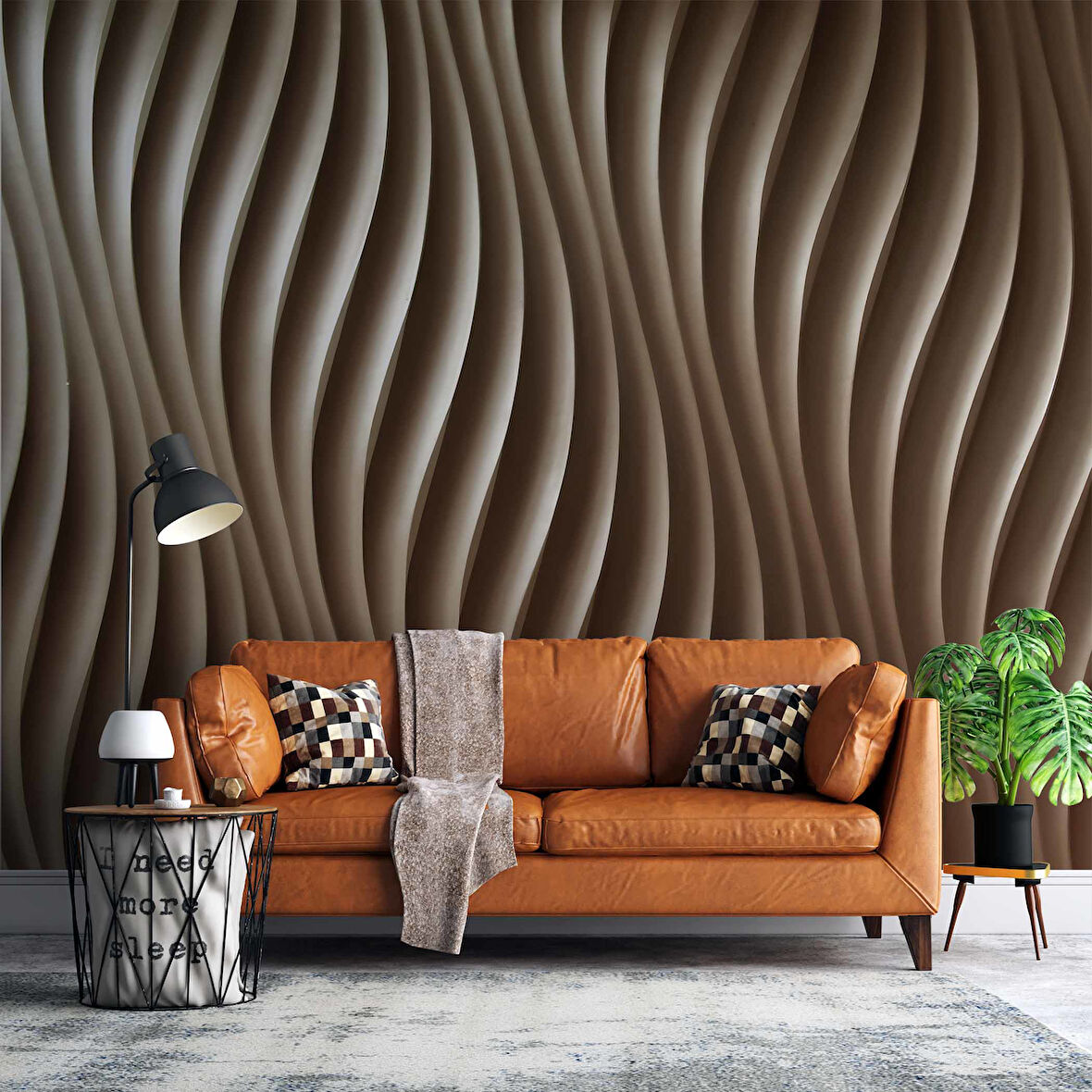 3 Boyutlu Ahşap Ağaç Oyma Desenli Duvar Kağıdı