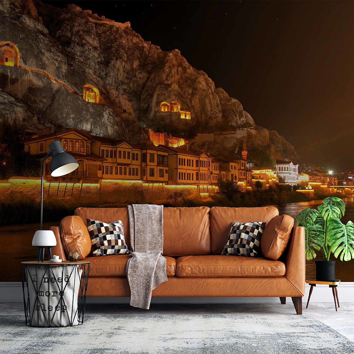 Gece Manzaralı Şehzadeler Gezi Yolu Amasya Duvar Kağıdı