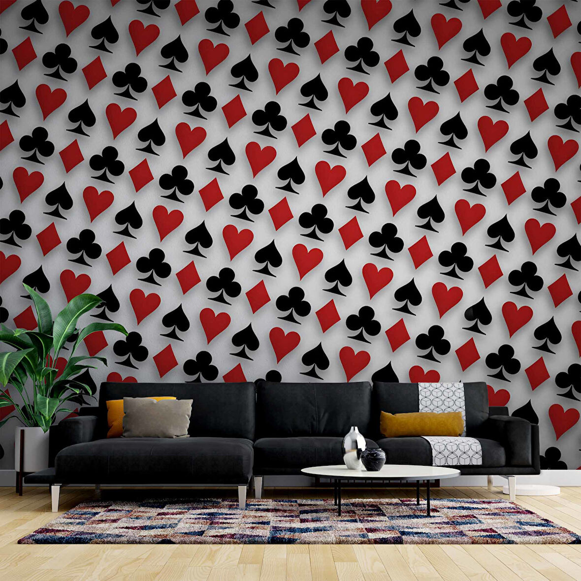 İskambil Desenli Duvar Kağıdı