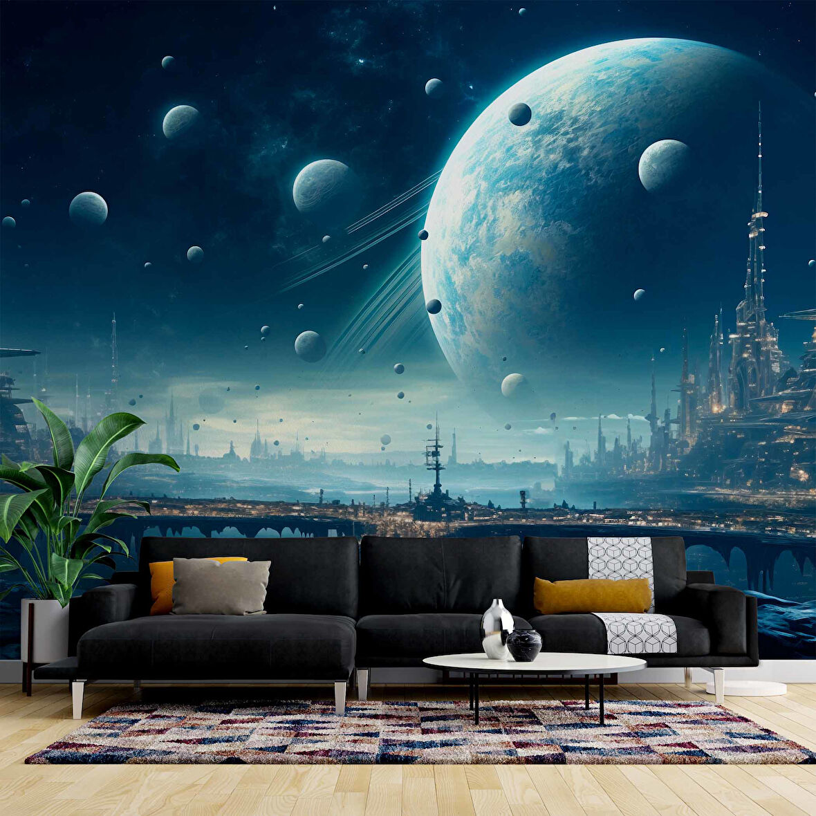 Uzay ve Galaksi Manzaralı Duvar Kağıdı