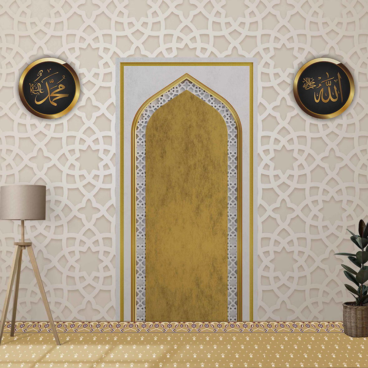 Soft İslami Motifli Mescid Duvar Kağıdı