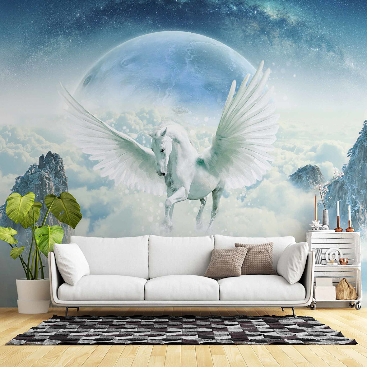 Unicorn Kanatlı At Duvar Kağıdı