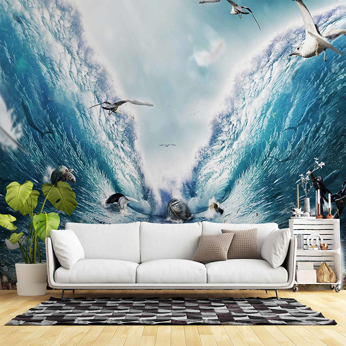 Deniz, Balık, Kaplumbağ, Martı Duvar Kağıdı