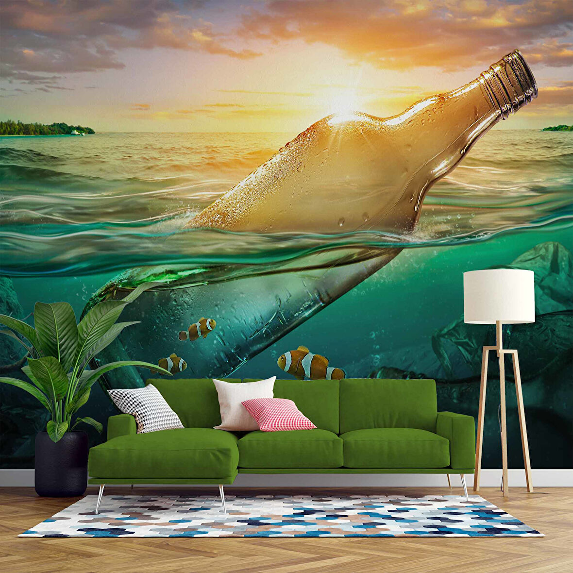 Deniz ve Balık Manzaralı Duvar Kağıdı