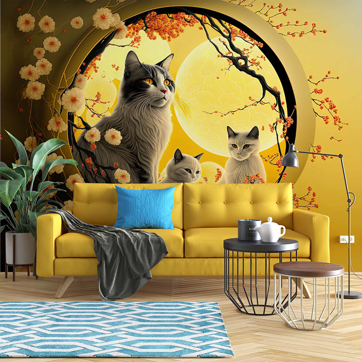 3D Beton Taş Duvar Kağıdı Baskı