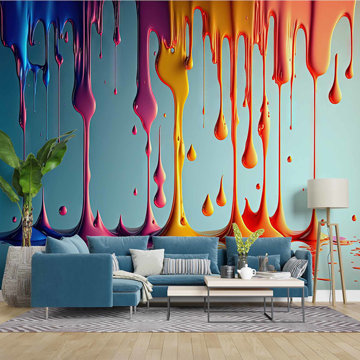 Akan Boya Temalı Duvar Kağıdı Baskı