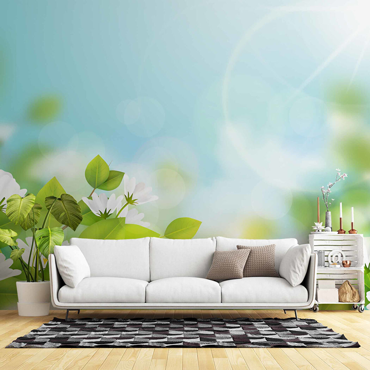 Doğal Papatya Temalı Duvar Kağıdı