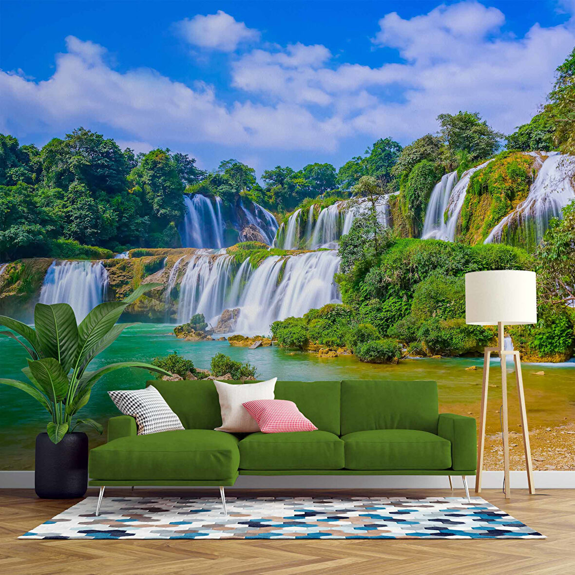 Deniz ve Şelale Temalı Duvar Kağıdı