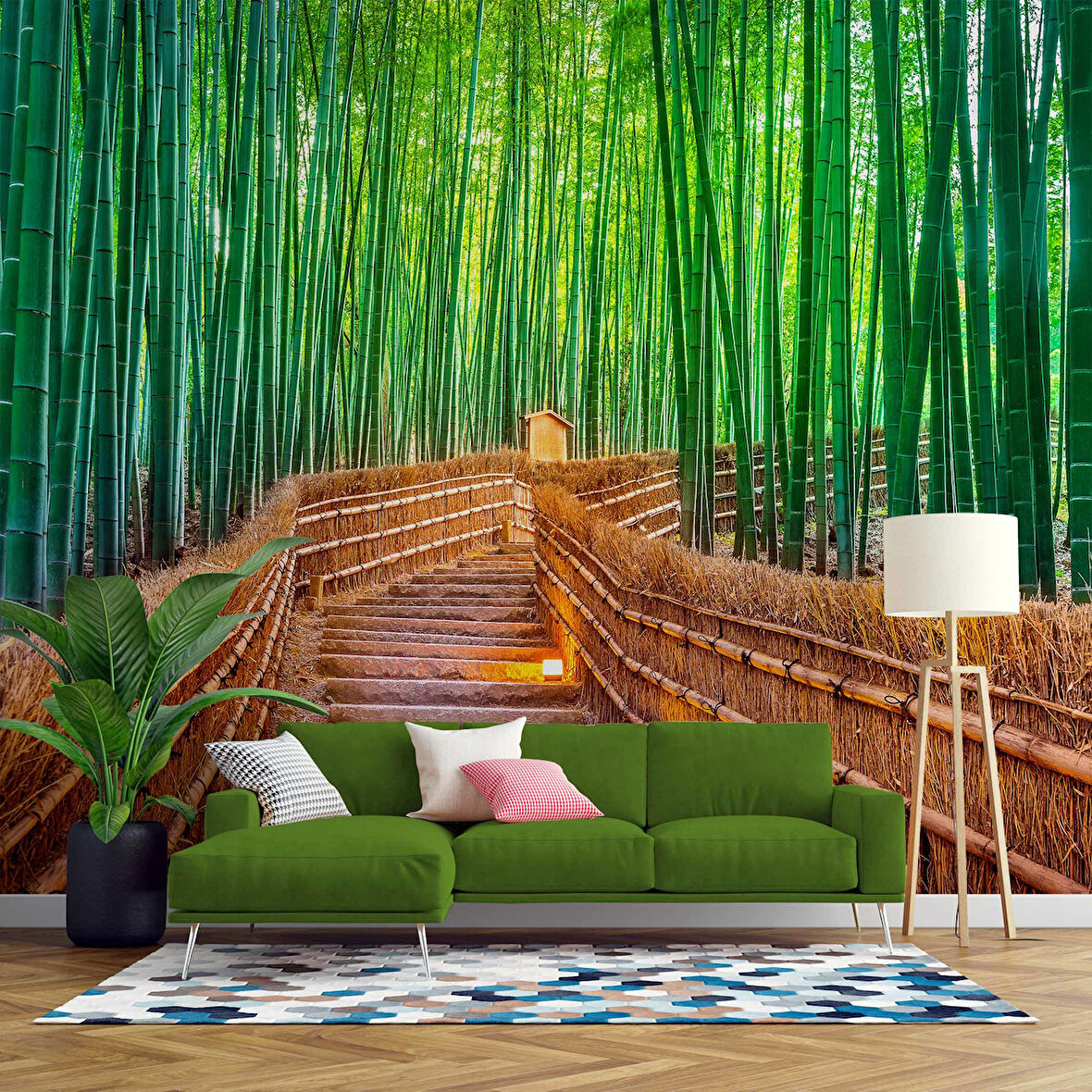 Bambu Ormanı Manzaralı Duvar Kağıdı