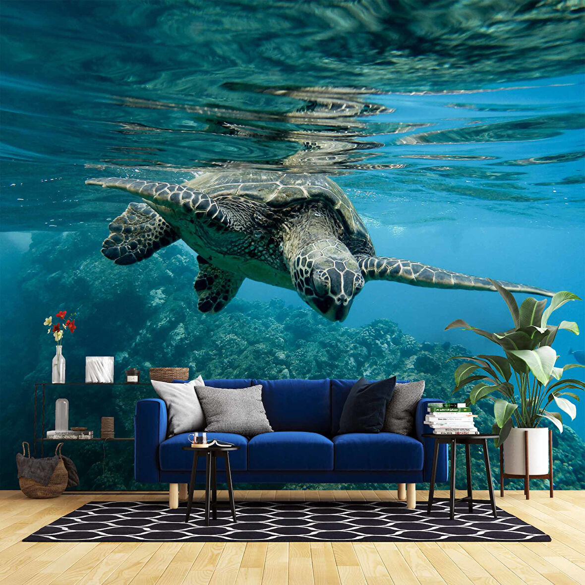 Denizaltı Kaplumbağ Manzaralı Duvar Kağıdı