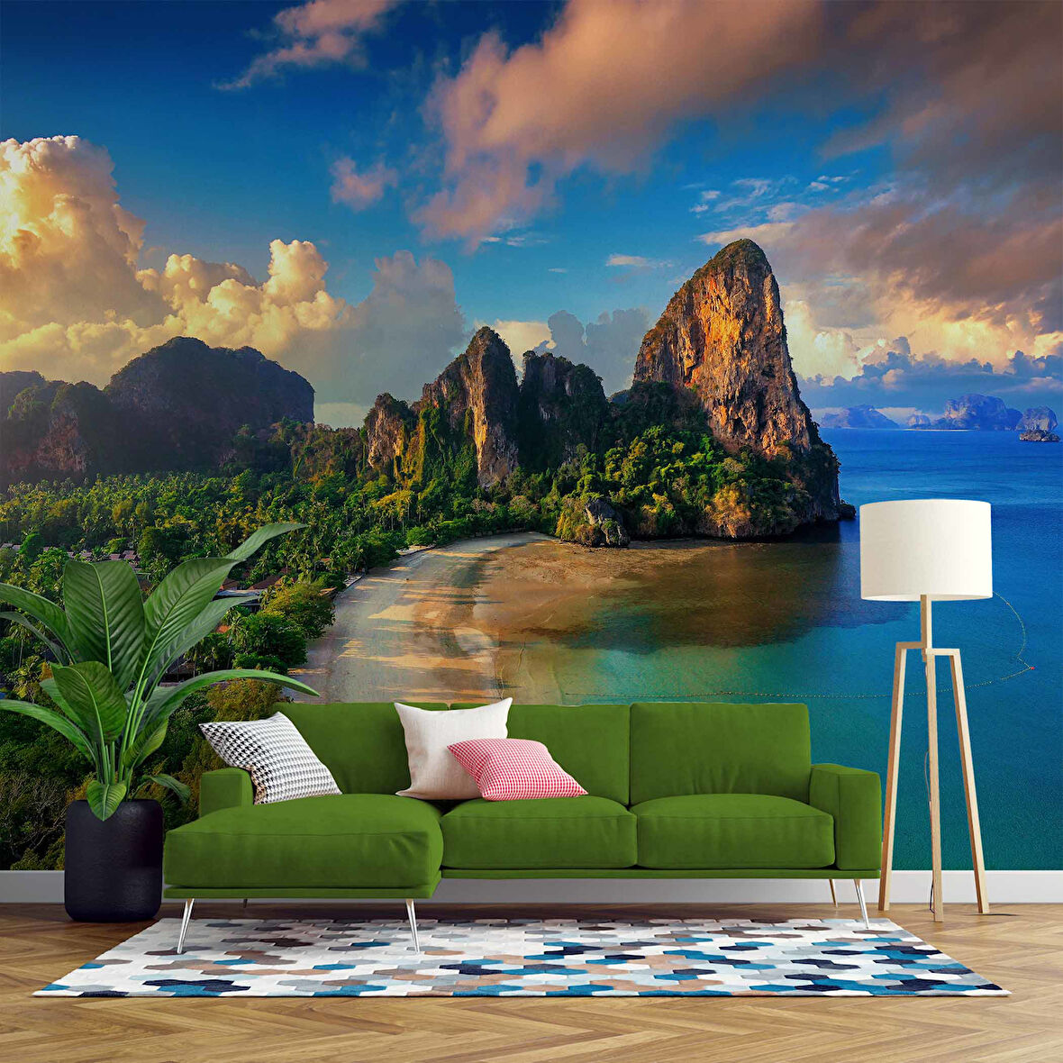 Dağ ve Deniz Manzaralı Duvar Kağıdı