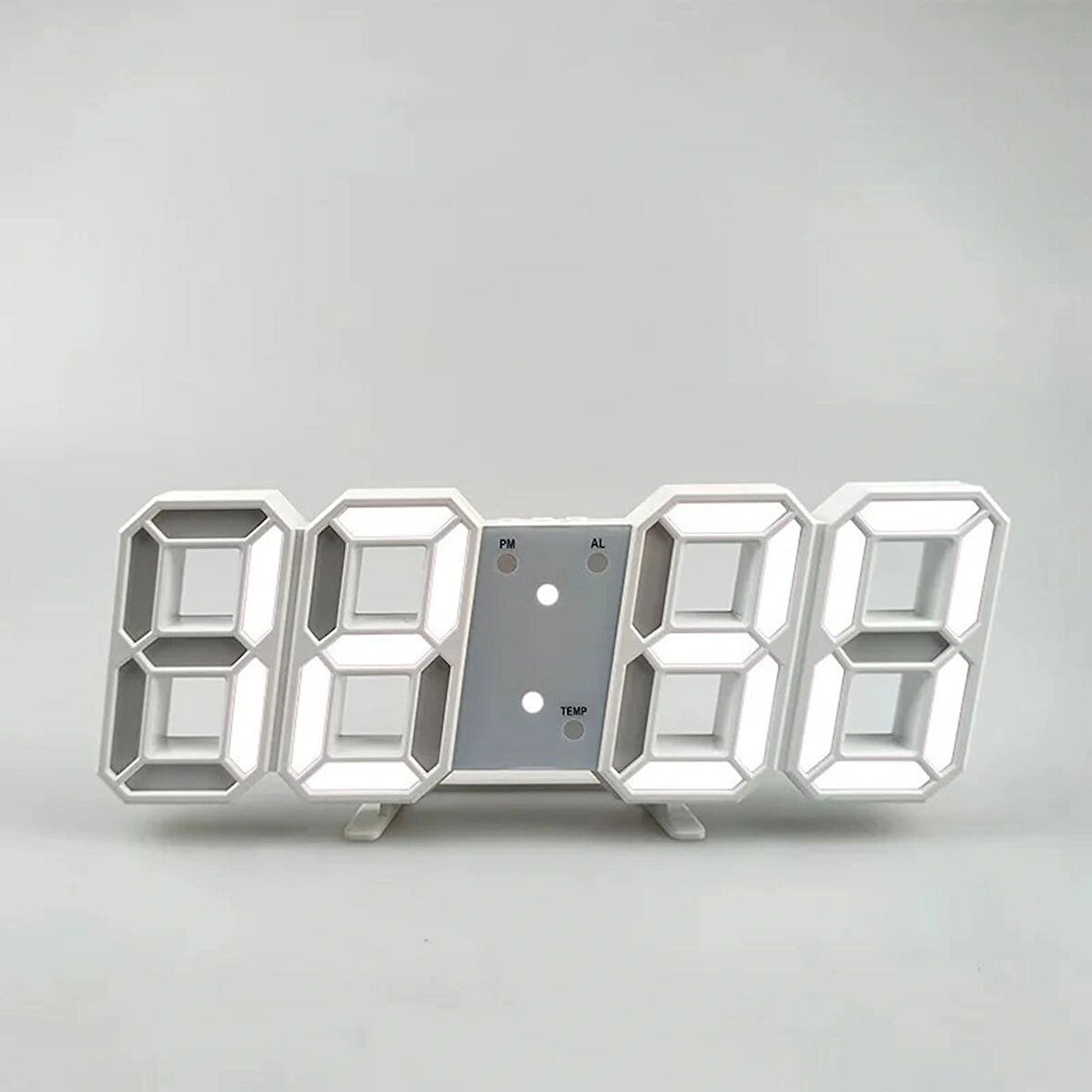 3D LED Dijital Masa ve Duvar Saati Sıcaklık Gösterge Akrilik USB Powered Modern Saat Alarm Evi Ofis