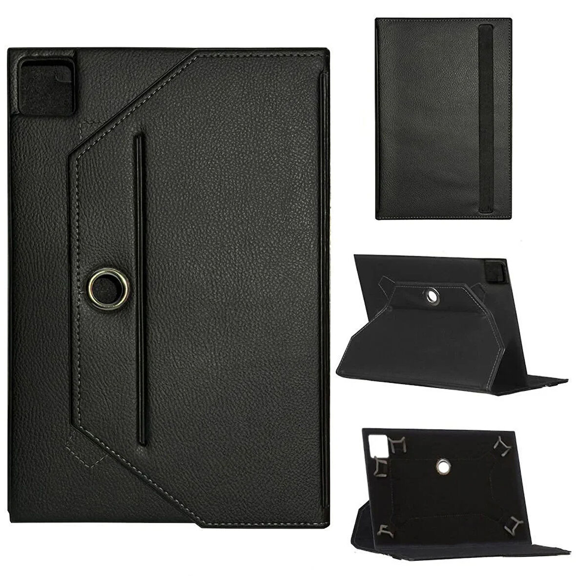 Lenovo Tab M10 TB-X606F Universal Standlı Premium Tablet Kılıfı Siyah