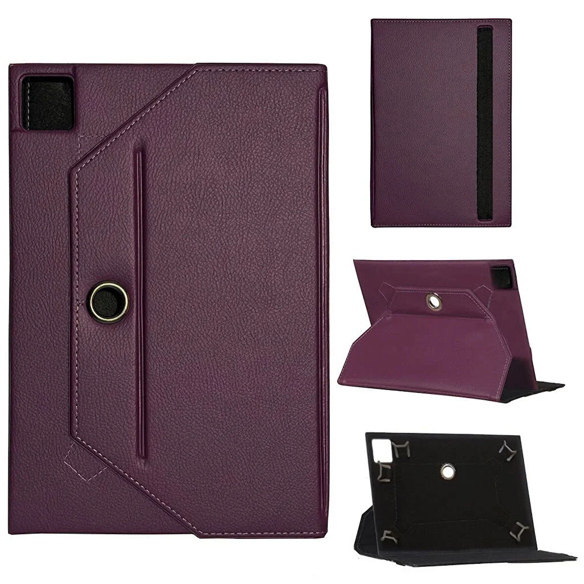 Huawei Mediapad M6 SCM-AL09 Universal Standlı Premium Tablet Kılıfı Mor