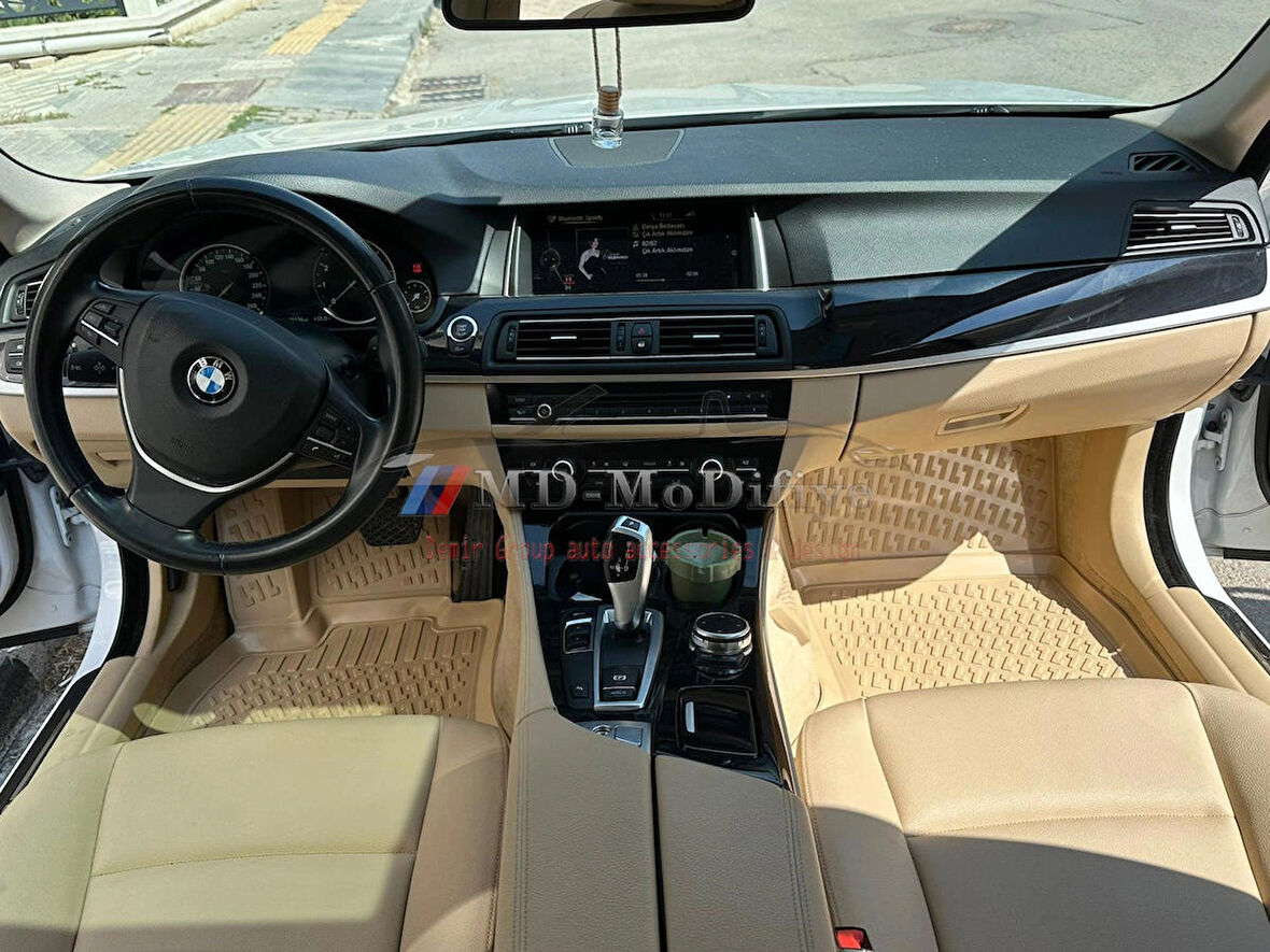 BMW 5-SERISI F10 BEJ 3D Siyah Havuzlu Paspas 2013 ve 2018