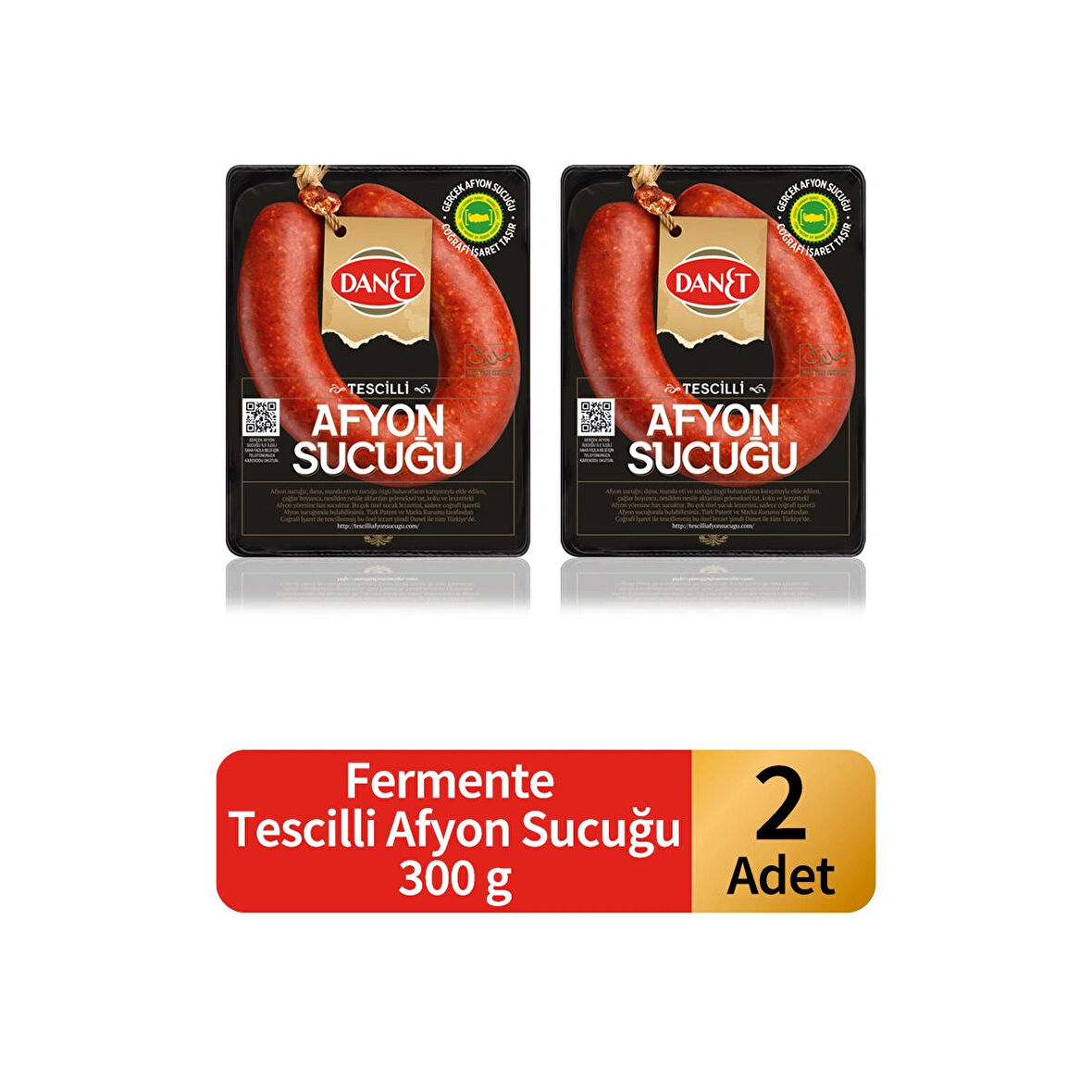 Tescilli Afyon Sucuğu I Fermente I 300 g x 2 Adet
