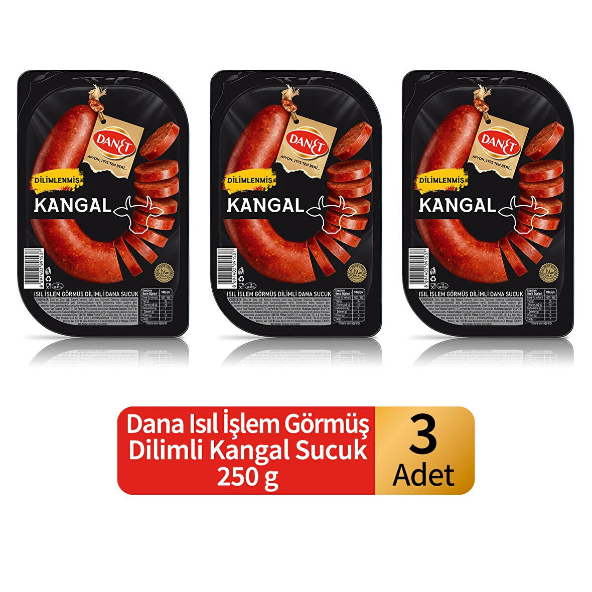 Dana Dilimli Sucuk Isıl İşlem Görmüş 250 g X 3 ADET