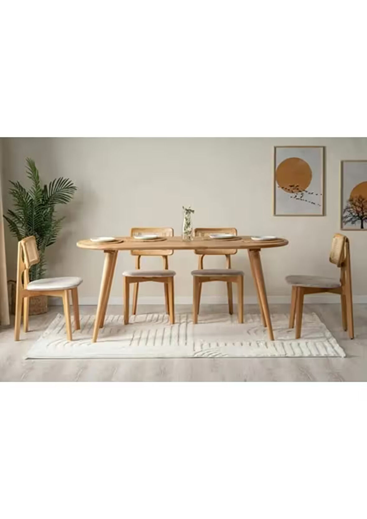 Poyraz 4 Kişilik Yuvarlak Masa ve Sandalye Takımı