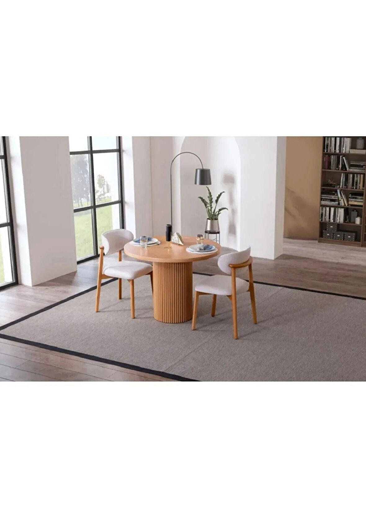 Terra 90x190 Sabit Ahşap Masa Yemek Odası Takımı, Mutfak Takımı | 2 Adet Sandalye