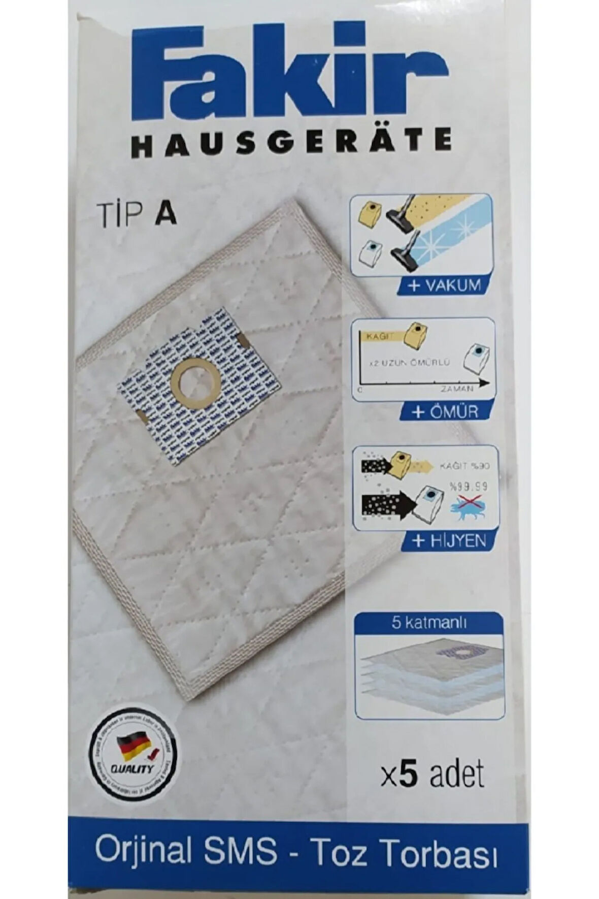 Fakir S 200 - S 220 - S 250 Elektrikli Süpürge İçin SMS Toz Torbası TİP A