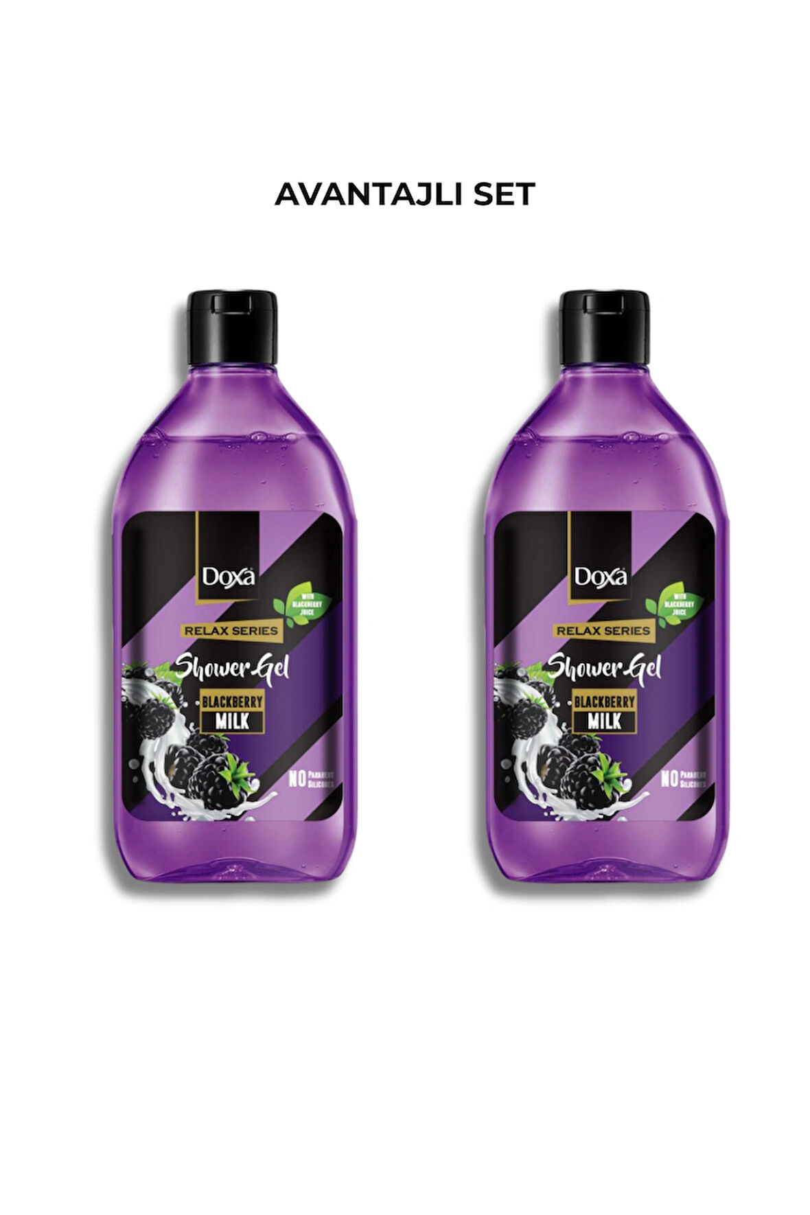 DOXA Böğürtlen & Süt Özlü Duş Jeli – 400 ml 2li Set